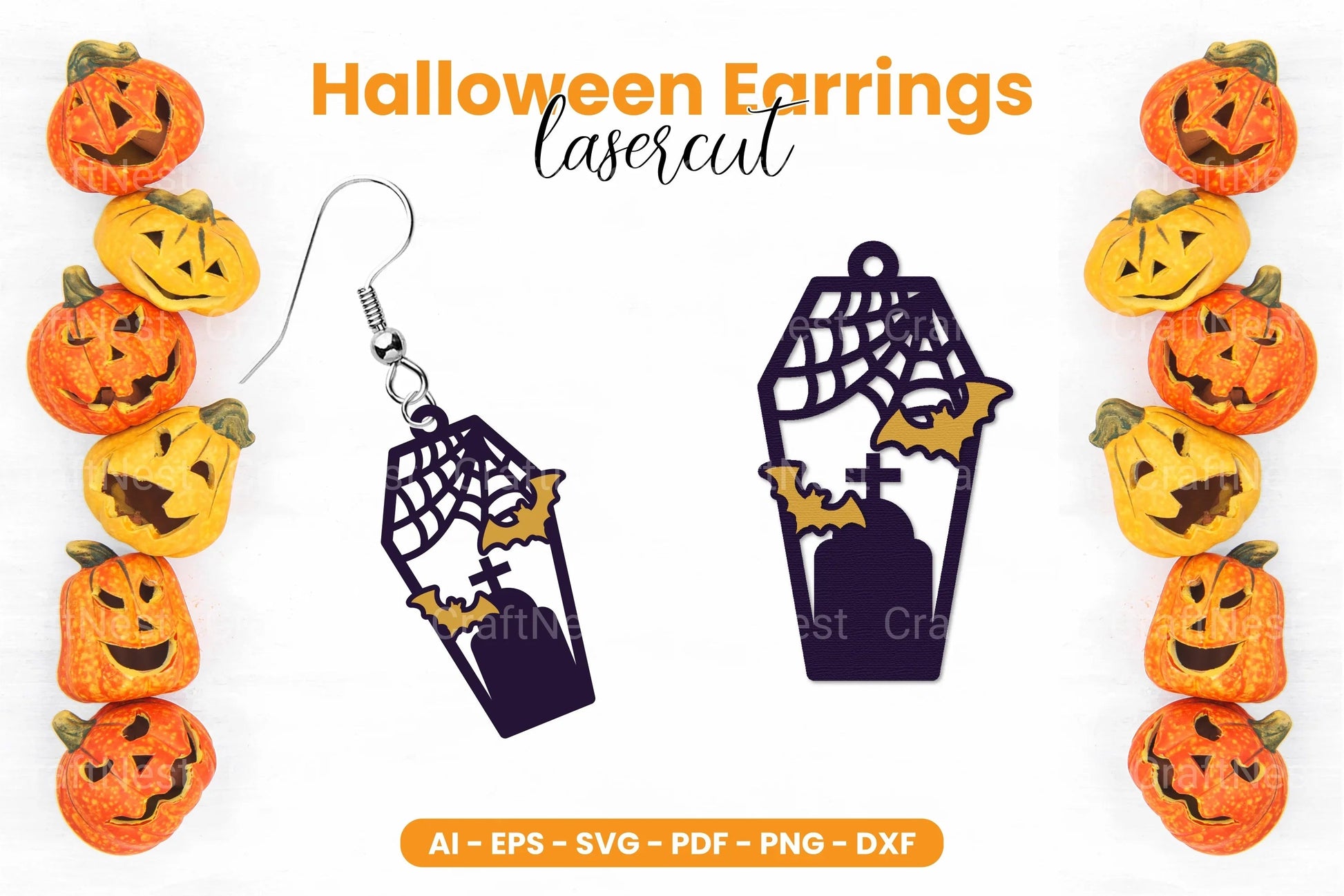 Halloween Earrings Lasercut SVG Bundle - CraftNest - Digital Crafting and Art