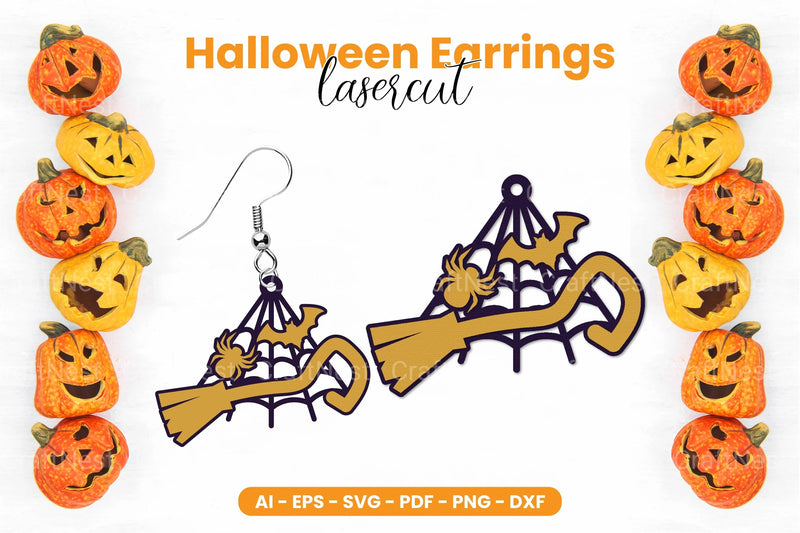 Halloween Earrings Lasercut SVG Bundle - CraftNest - Digital Crafting and Art