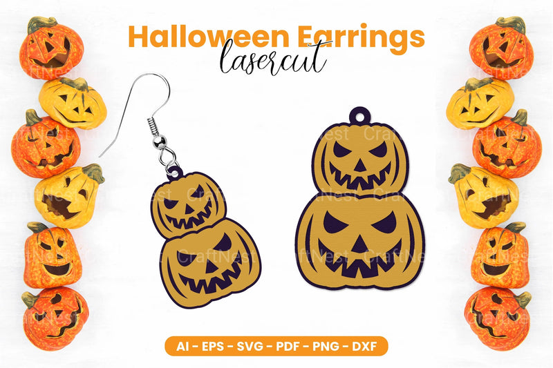 Halloween Earrings Lasercut SVG Bundle - CraftNest - Digital Crafting and Art