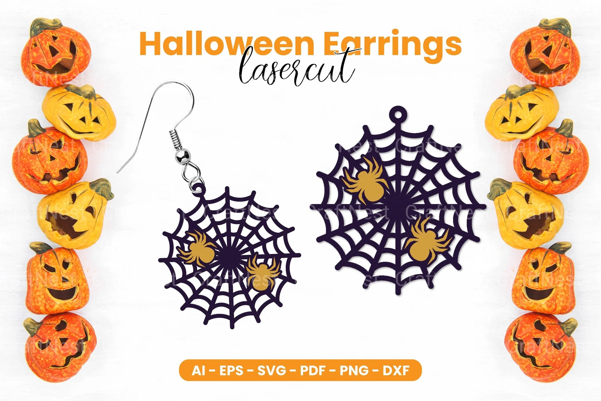 Halloween Earrings Lasercut SVG Bundle - CraftNest - Digital Crafting and Art