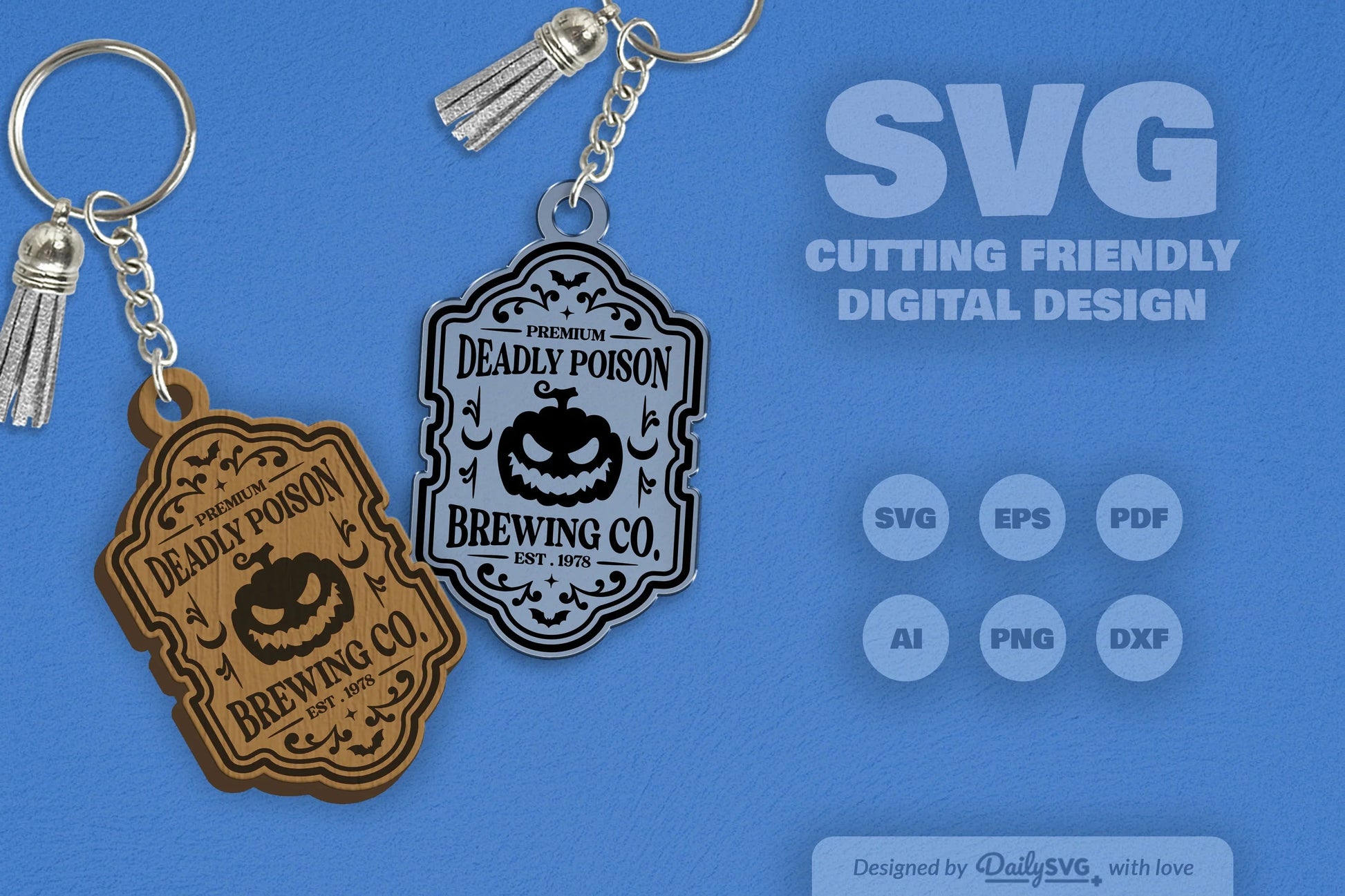 Halloween Engraving Keychain Clipart SVG Bundle - CraftNest - Digital Crafting and Art