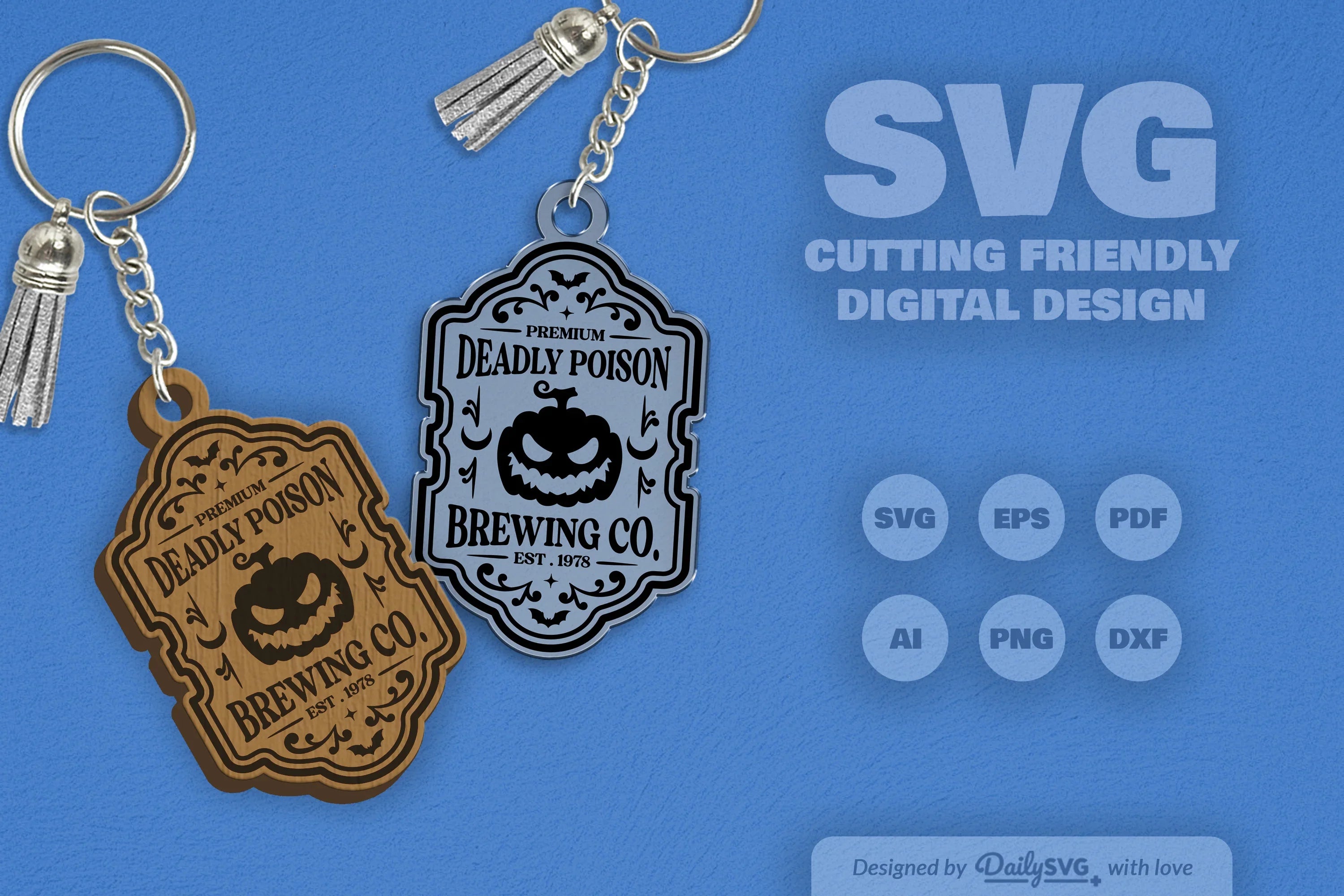 Halloween Engraving Keychain Clipart SVG Bundle - CraftNest - Digital Crafting and Art