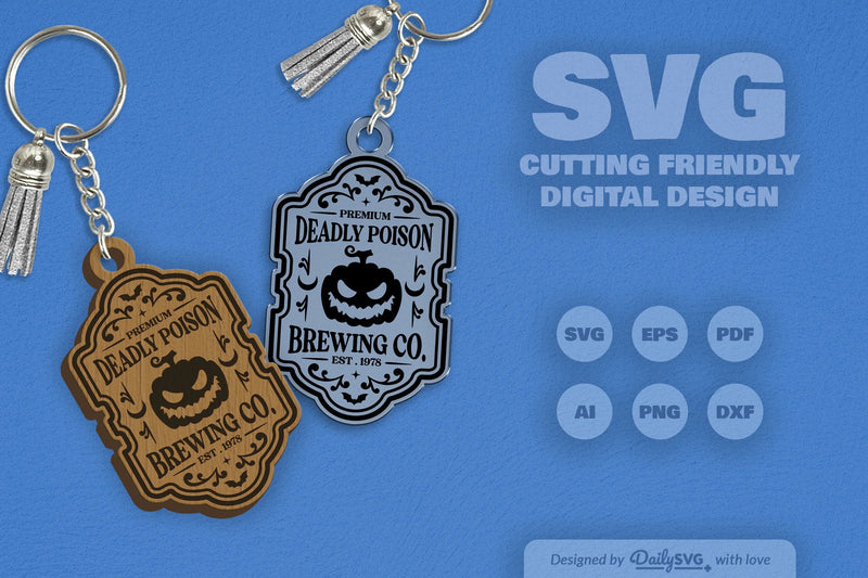 Halloween Engraving Keychain Clipart SVG Bundle - CraftNest - Digital Crafting and Art