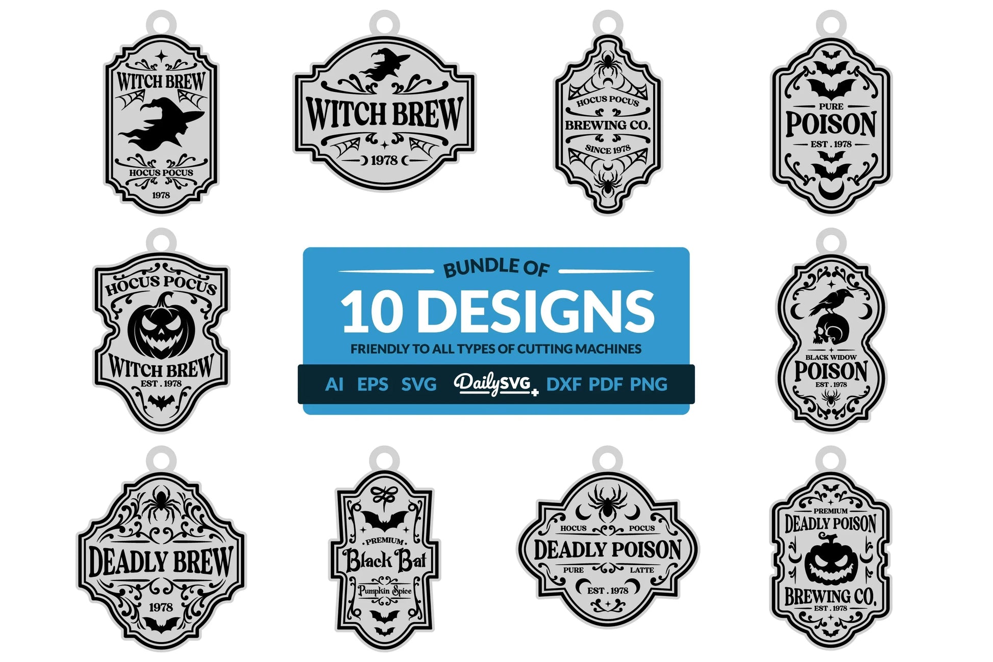 Halloween Engraving Keychain Clipart SVG Bundle - CraftNest - Digital Crafting and Art