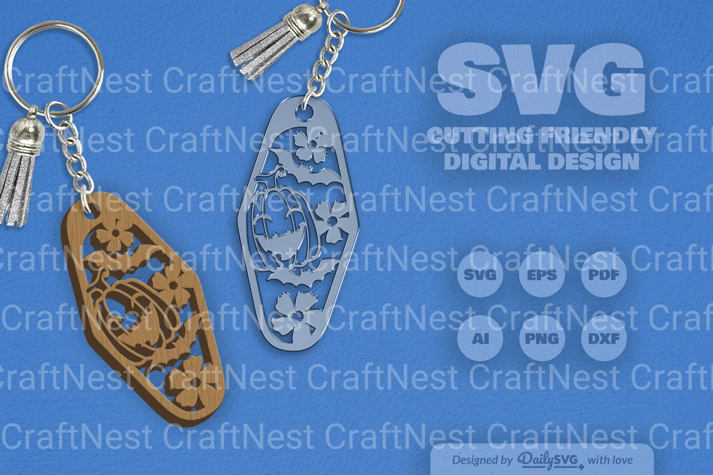 Halloween Floral Pumpkin & Bats Motel SVG Bundle