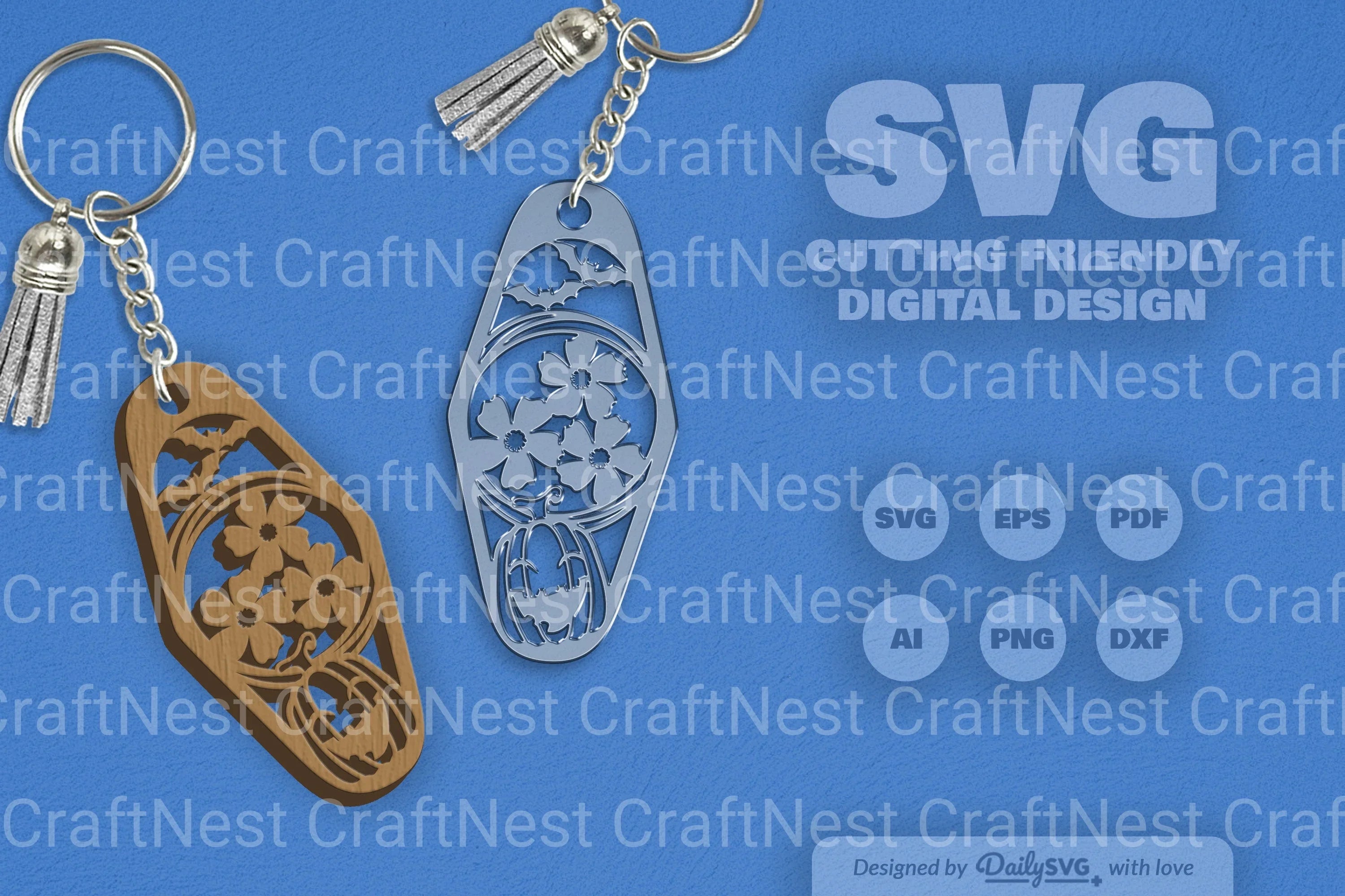 Halloween Floral Pumpkin & Bats Motel SVG Bundle