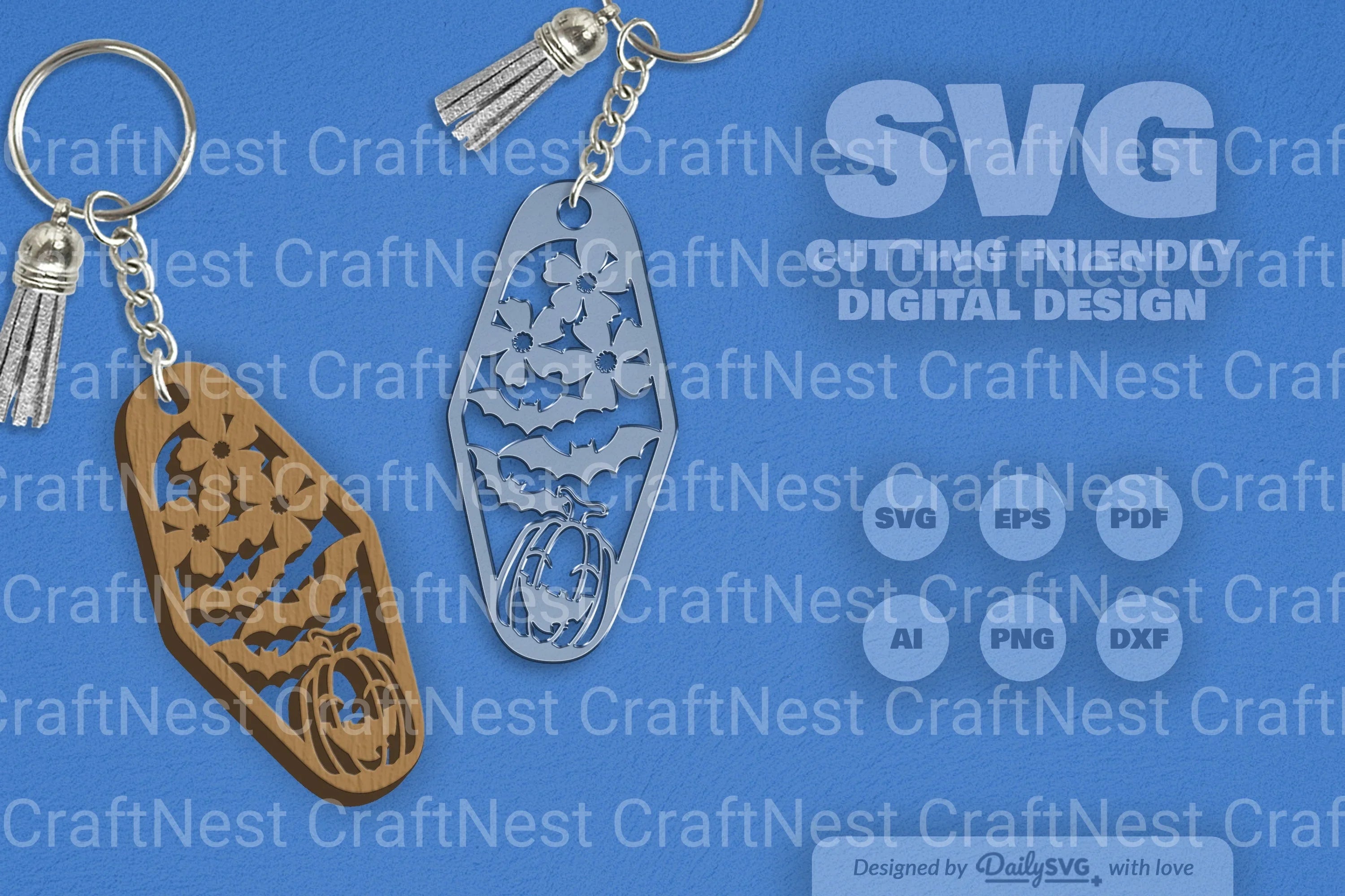 Halloween Floral Pumpkin & Bats Motel SVG Bundle