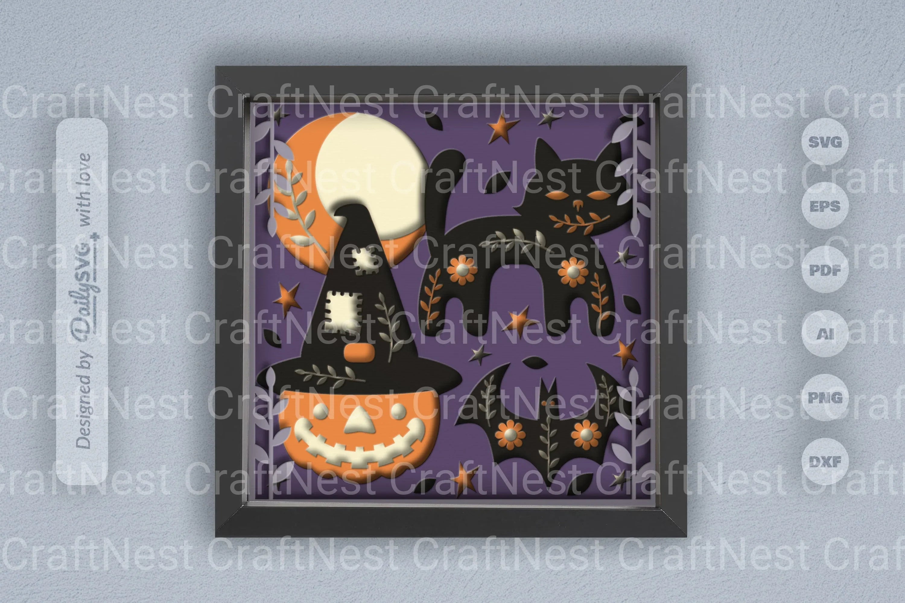 Halloween Folk Art Papercut SVG Bundle