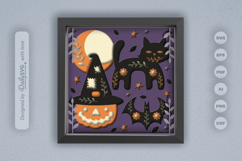 Halloween Folk Art Papercut SVG Bundle - CraftNest - Digital Crafting and Art