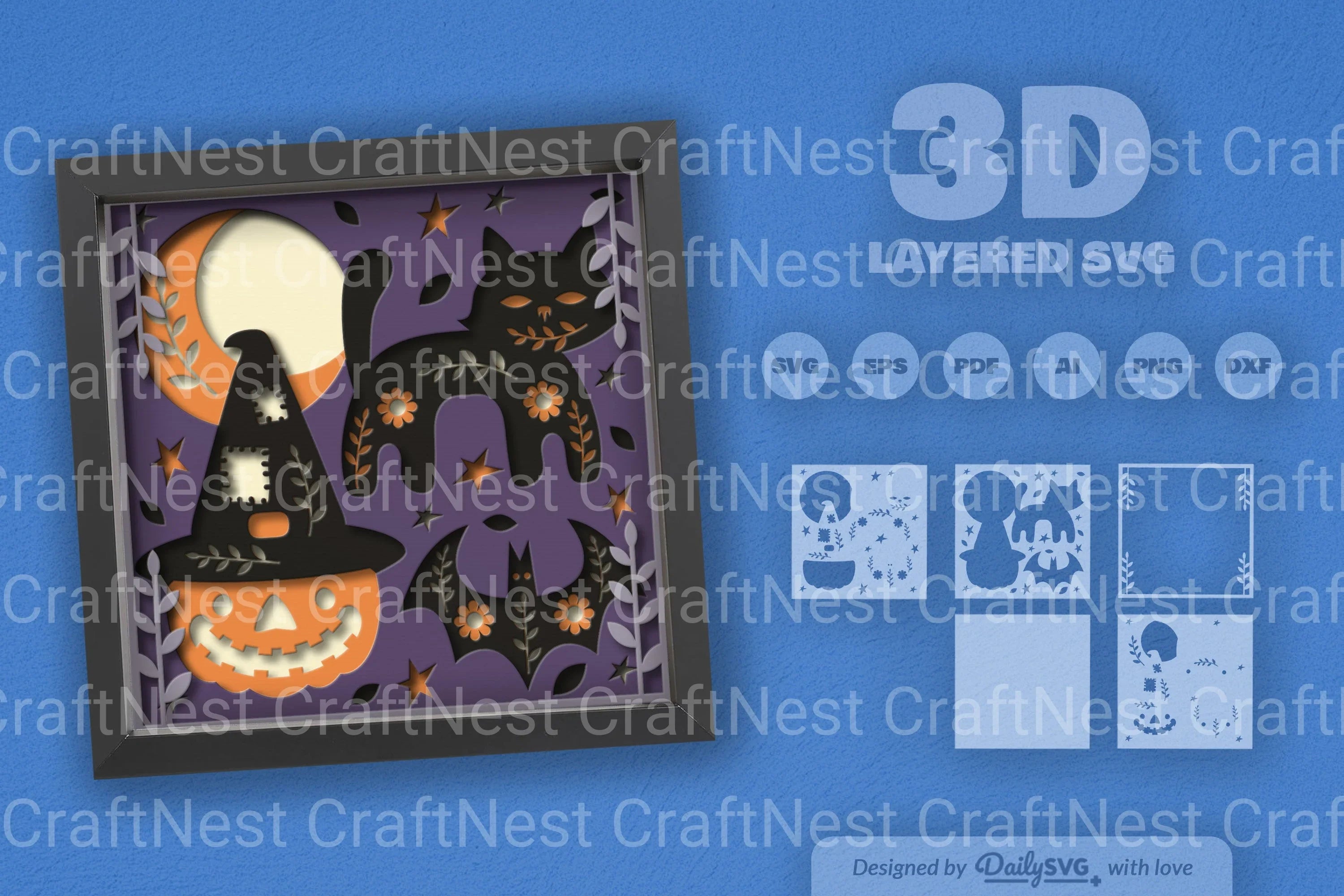 Halloween Folk Art Papercut SVG Bundle