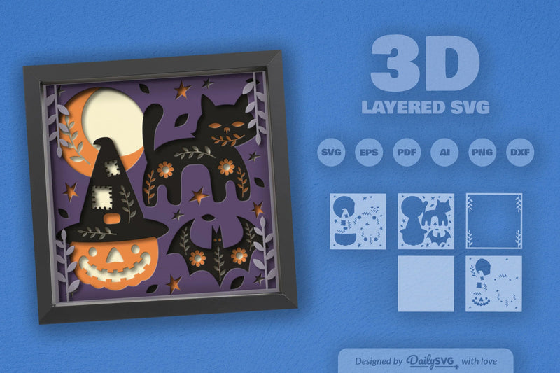 Halloween Folk Art Papercut SVG Bundle - CraftNest - Digital Crafting and Art