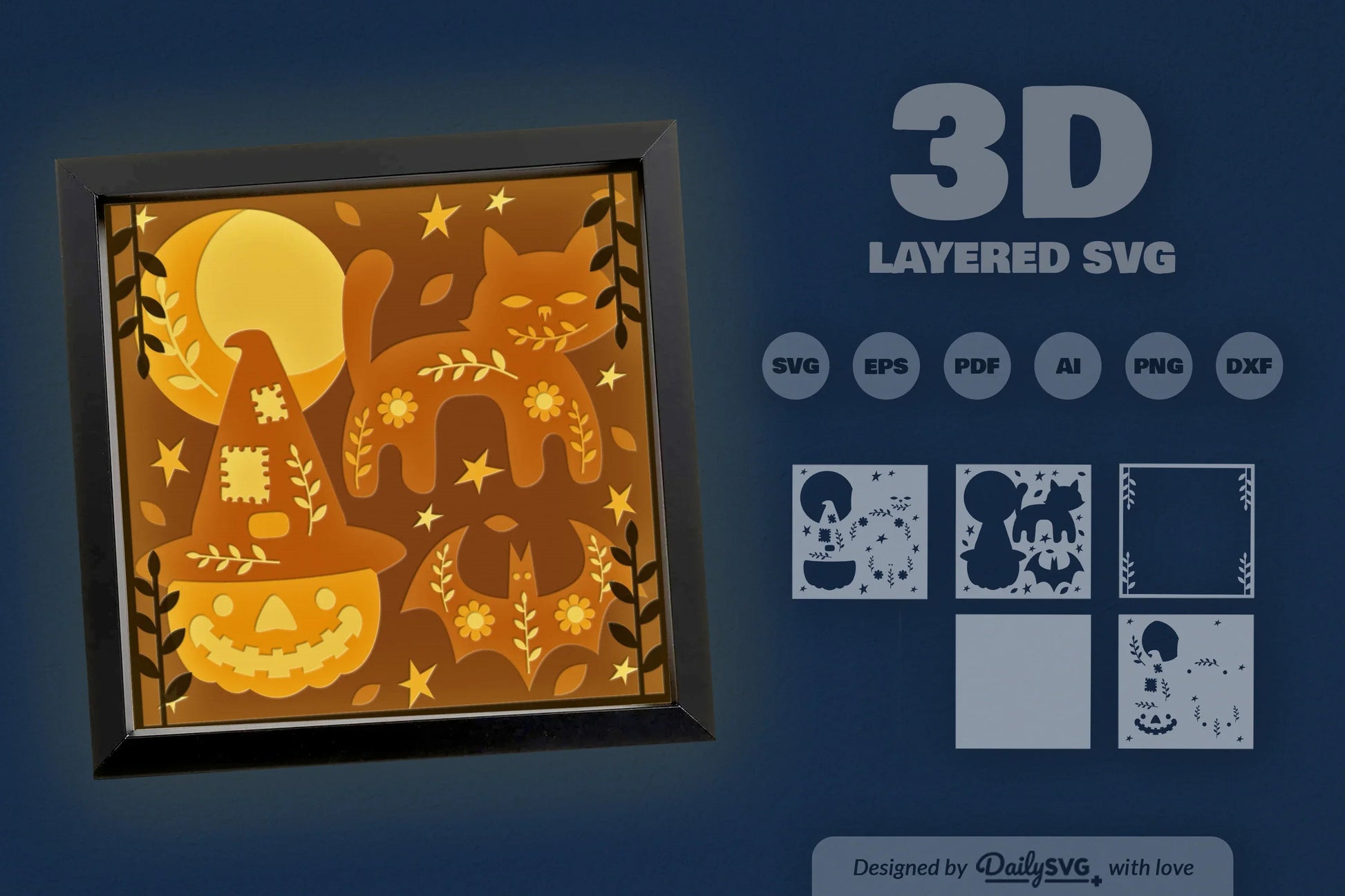 Halloween Folk Art Papercut SVG Bundle - CraftNest - Digital Crafting and Art