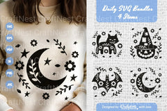 Halloween Folk Art Clipart SVG Bundle - 4 Items - CraftNest - Digital Crafting and Art