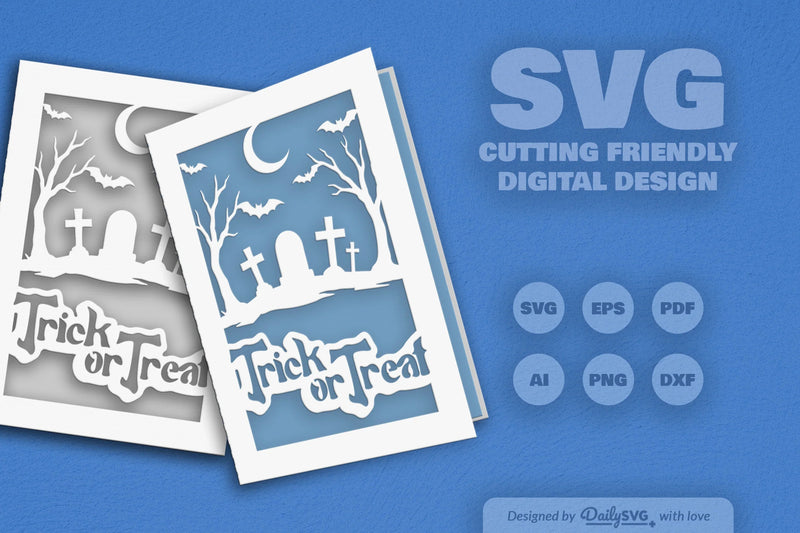 Halloween Greeting Card Papercut Clipart SVG Bundle - CraftNest - Digital Crafting and Art