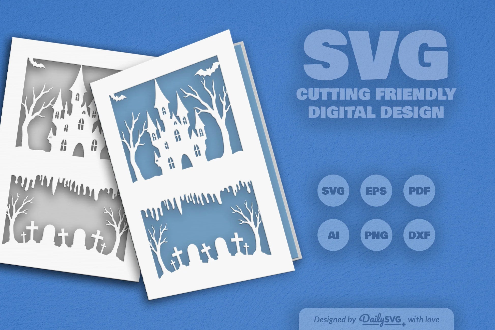 Halloween Greeting Card Papercut Clipart SVG Bundle - CraftNest - Digital Crafting and Art
