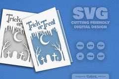 Halloween Greeting Card Papercut Clipart SVG Bundle - CraftNest - Digital Crafting and Art