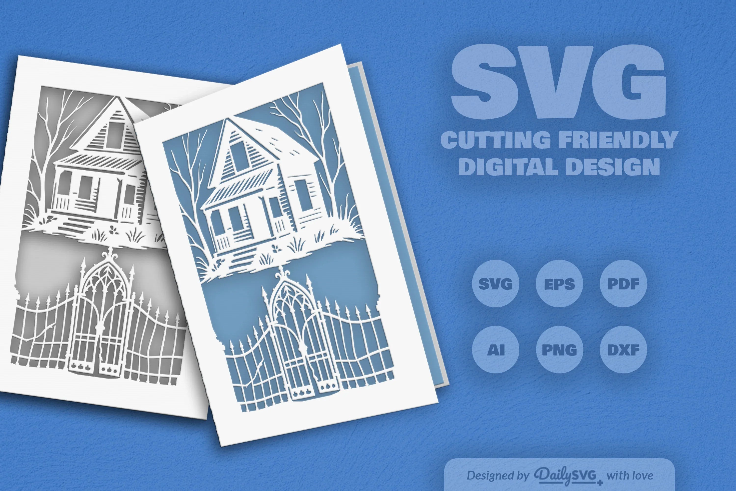 Halloween Greeting Card Papercut Clipart SVG Bundle - CraftNest - Digital Crafting and Art