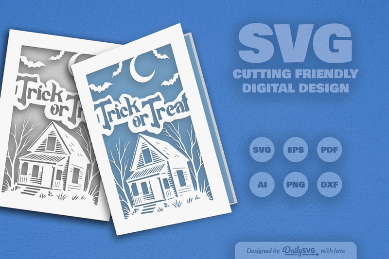 Halloween Greeting Card Papercut Clipart SVG Bundle - CraftNest - Digital Crafting and Art