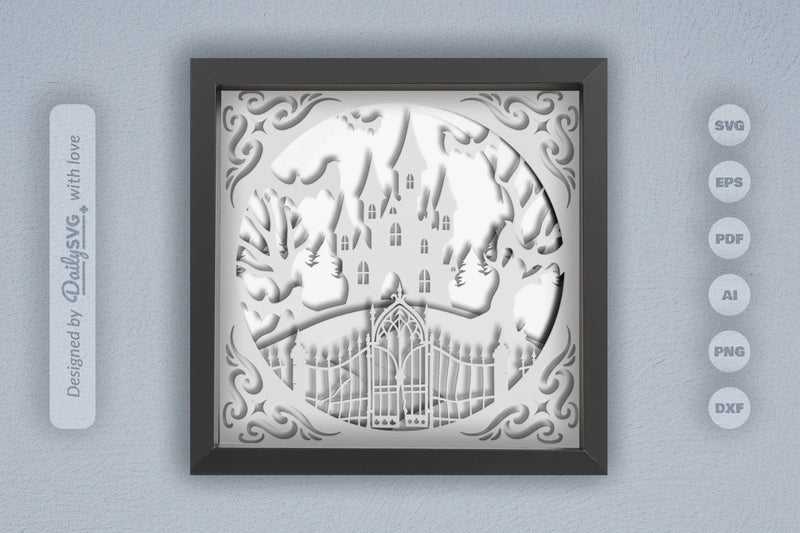 Halloween Haunted Castle 3D Papercut SVG Bundle - CraftNest - Digital Crafting and Art