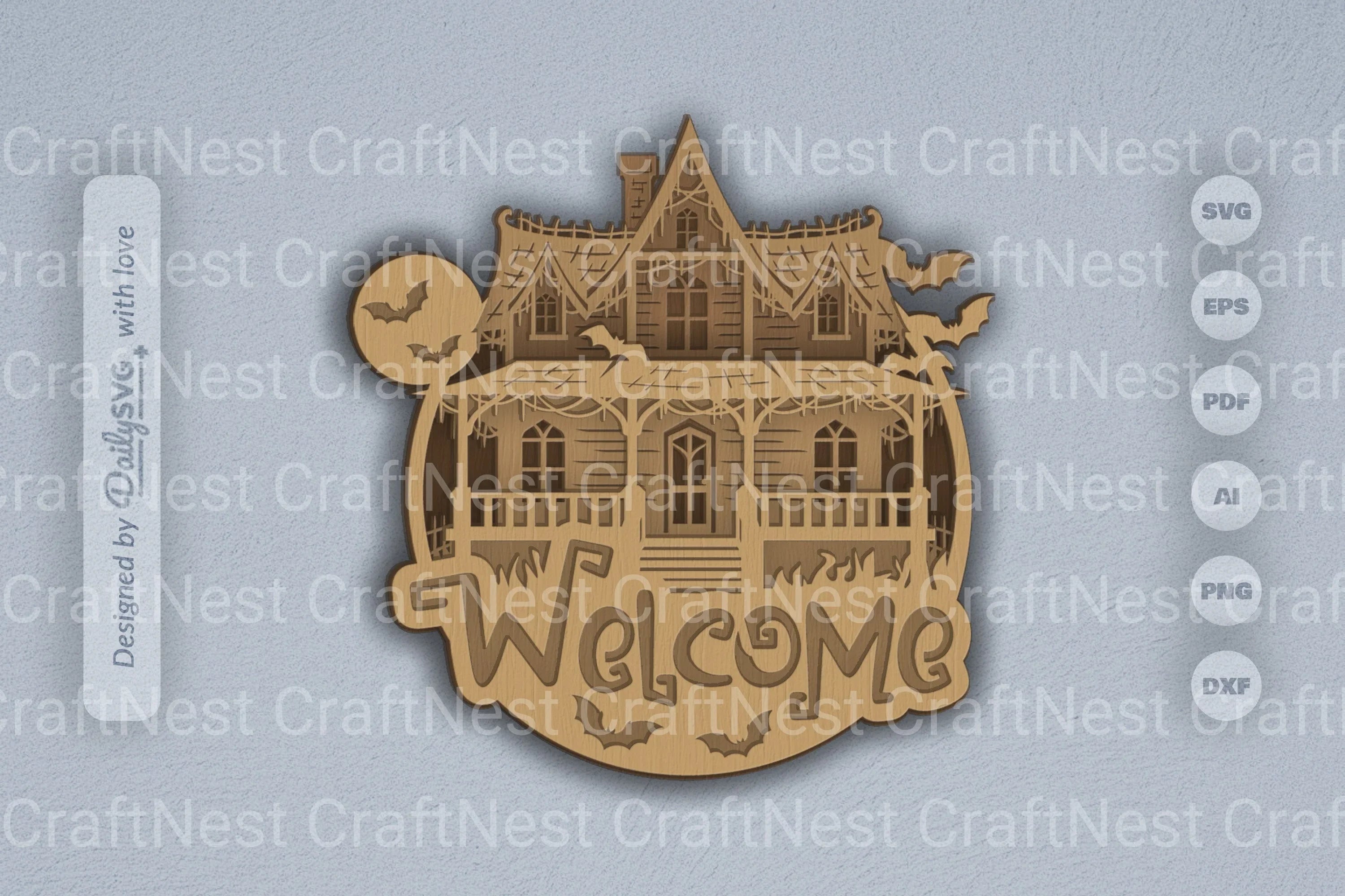 Halloween Haunted House 3D SVG Bundle