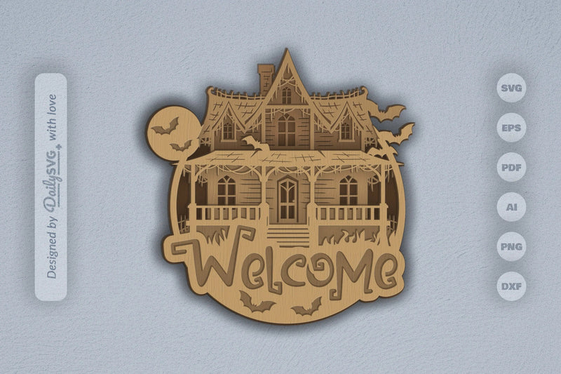 Halloween Haunted House 3D SVG Bundle - CraftNest - Digital Crafting and Art