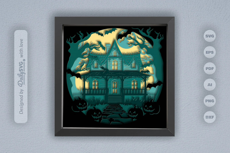 Halloween Haunted House Papercut SVG Bundle - CraftNest - Digital Crafting and Art