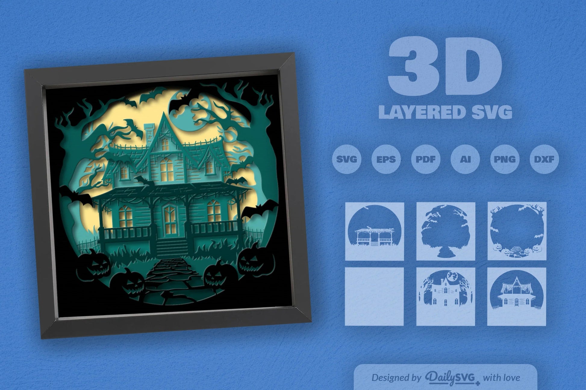 Halloween Haunted House Papercut SVG Bundle - CraftNest - Digital Crafting and Art