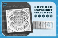 Halloween Haunted House Papercut SVG Bundle - White Version - CraftNest - Digital Crafting and Art