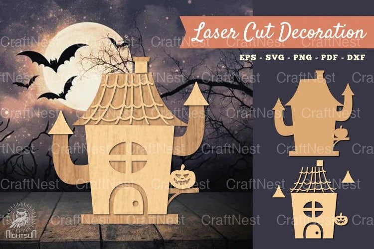 Haunted Houses Halloween Lasercut SVG Bundle - CraftNest - Digital Crafting and Art