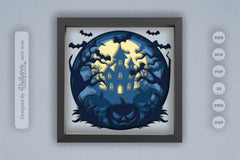 Halloween Haunted House Papercut SVG Bundle with Pumpkin - CraftNest - Digital Crafting and Art