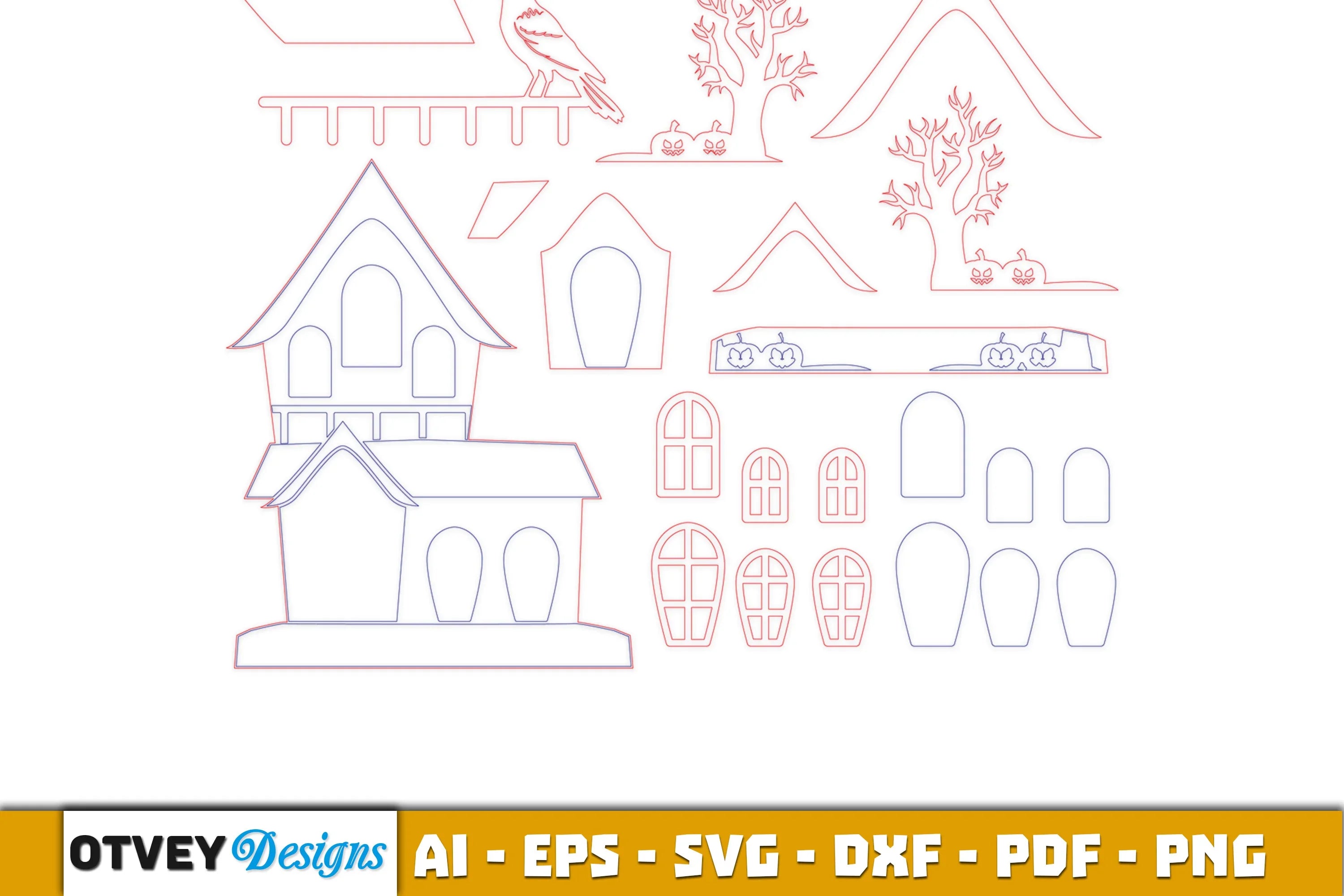 Halloween Home Decor Laser Cut SVG Bundle 6 - CraftNest - Digital Crafting and Art