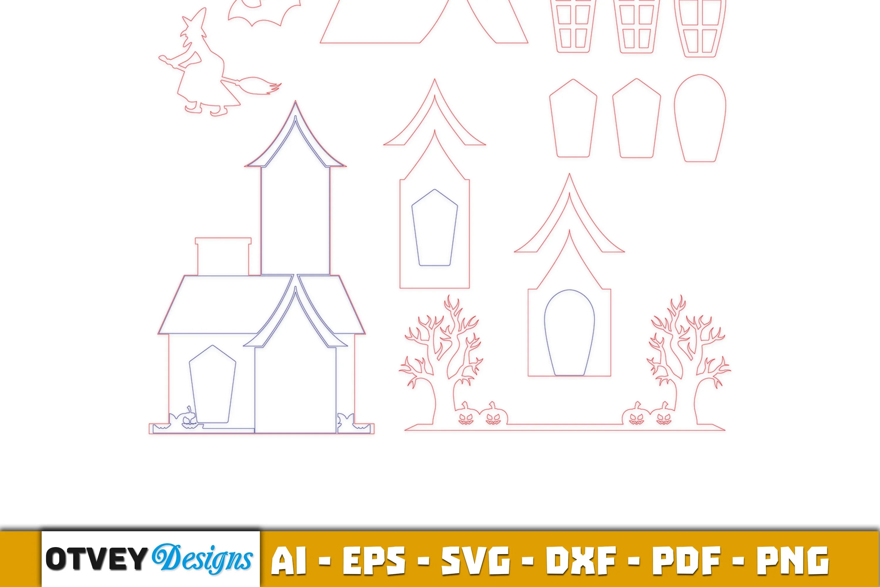Halloween Home Decor Laser Cut SVG Bundle 11 - CraftNest - Digital Crafting and Art