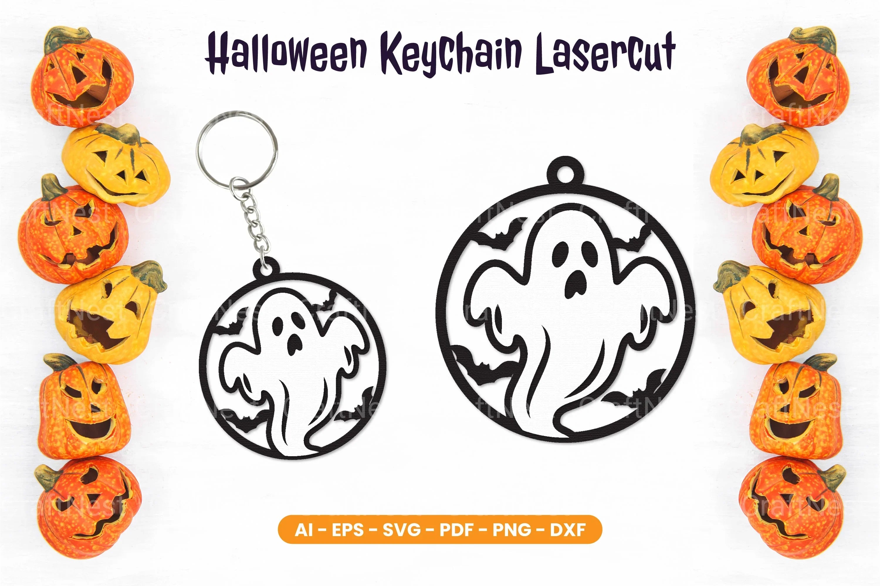 Halloween Keychain Lasercut SVG Bundle Clipart - CraftNest - Digital Crafting and Art