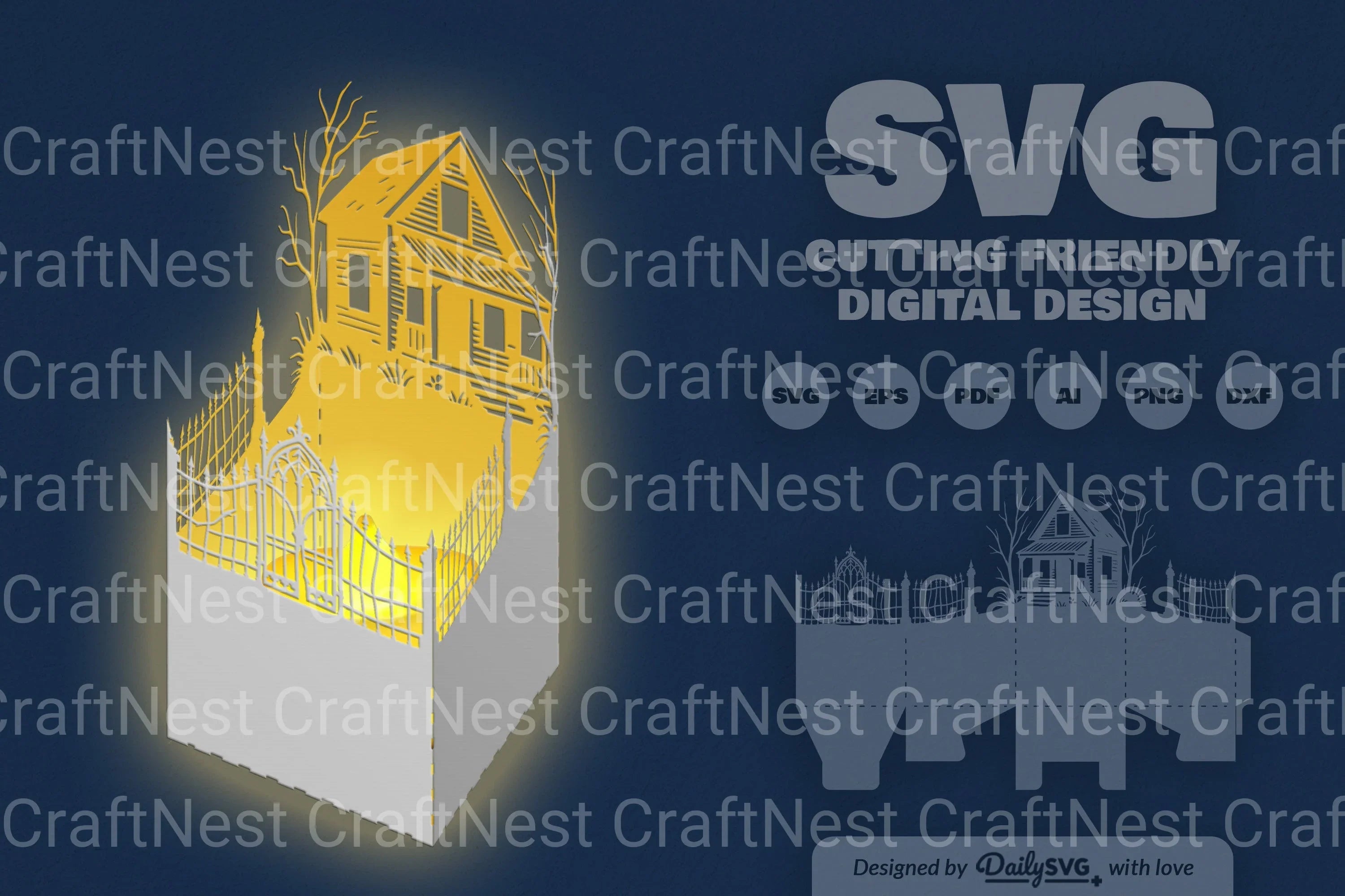 Halloween Papercut SVG Bundle 12 - CraftNest - Digital Crafting and Art