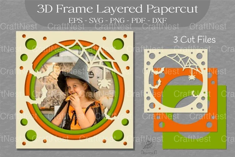 Halloween Layered 3D Frame SVG Bundle - CraftNest - Digital Crafting and Art