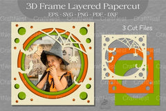 Halloween Layered 3D Frame SVG Bundle - CraftNest - Digital Crafting and Art