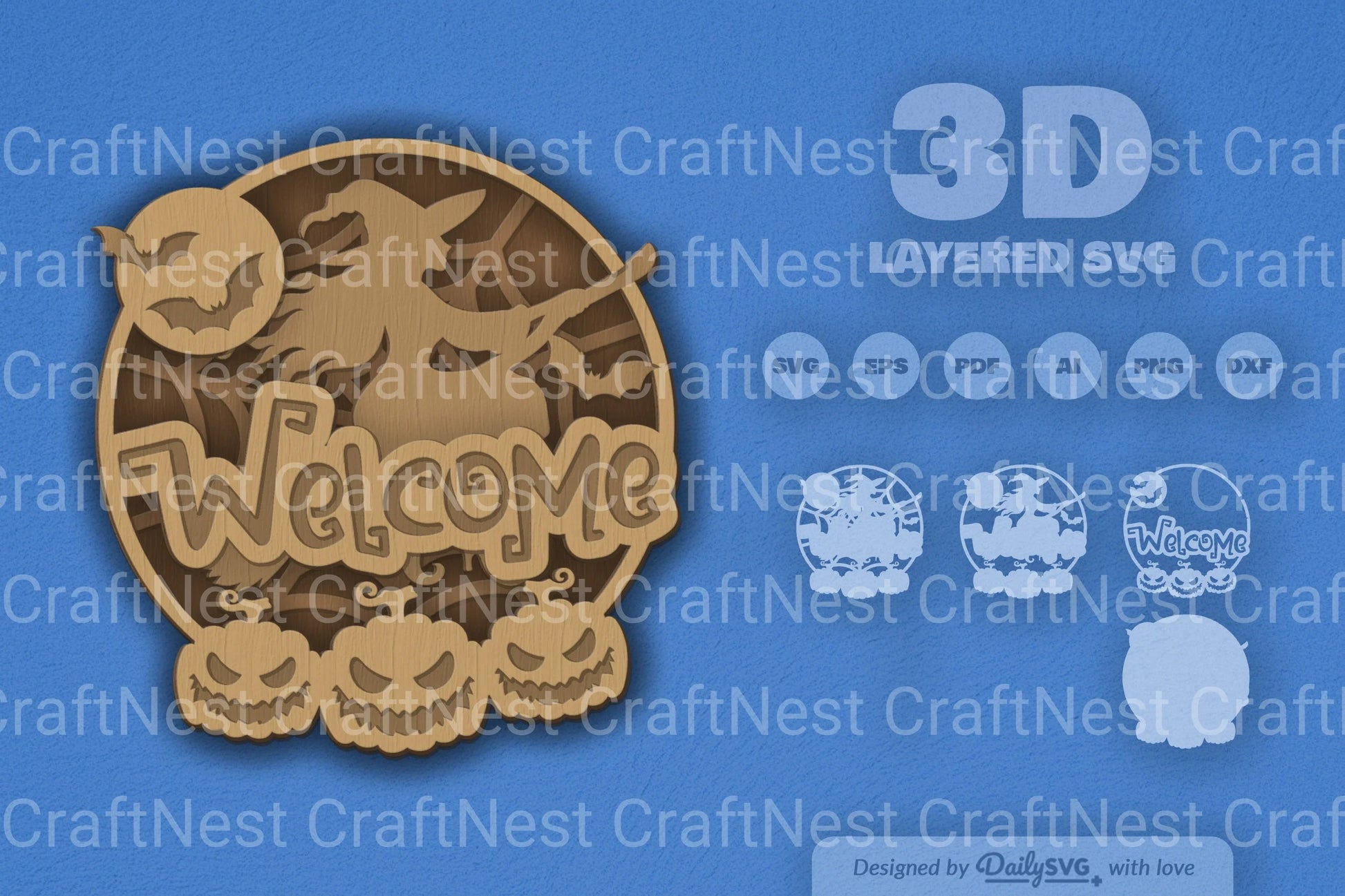Halloween Laser Cut 3D SVG Bundle - CraftNest - Digital Crafting and Art