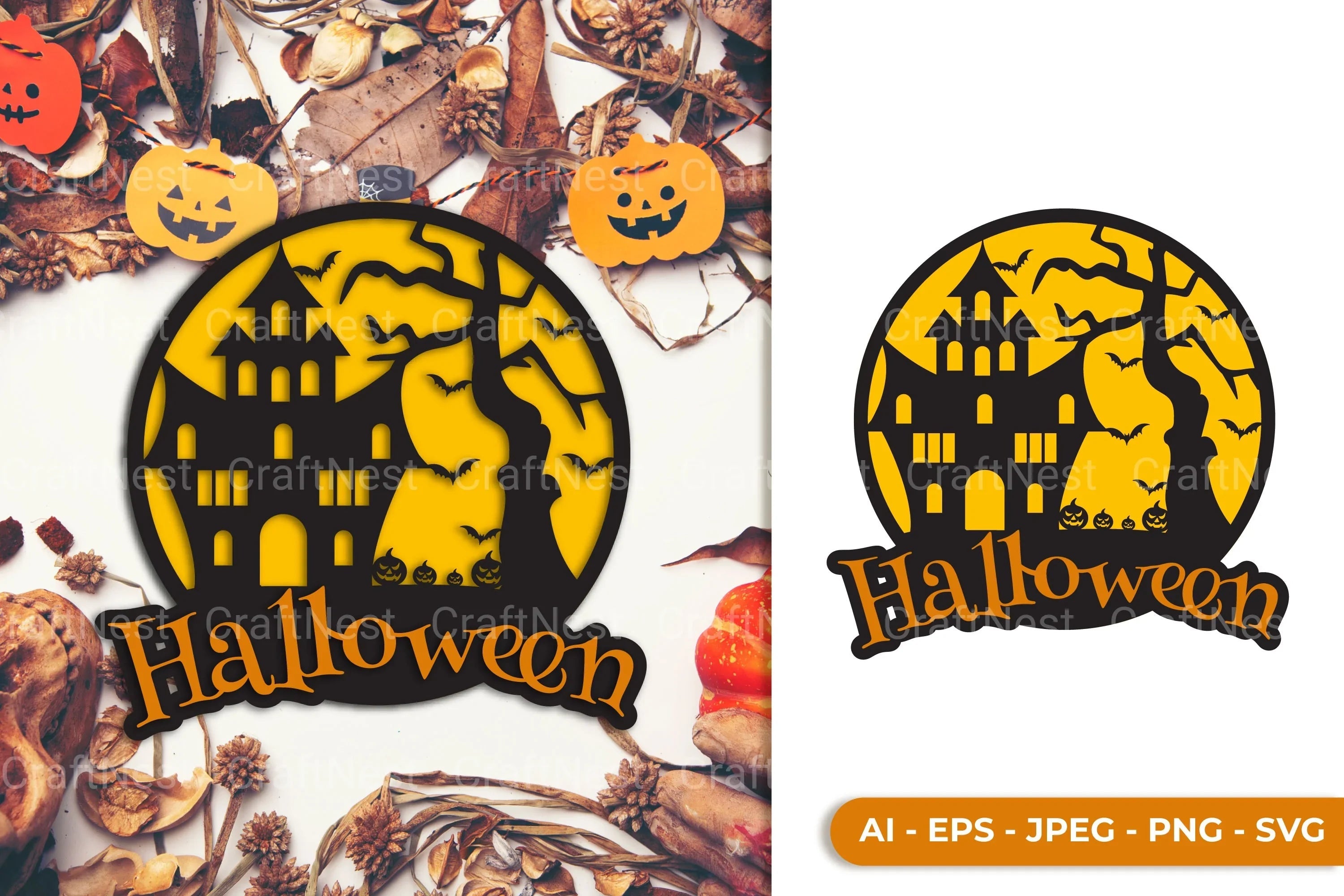 Halloween Layered Lasercut SVG Bundle Clipart - CraftNest - Digital Crafting and Art
