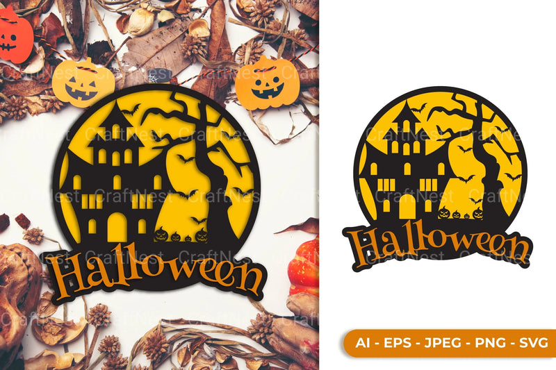 Halloween Layered Lasercut SVG Bundle Clipart - CraftNest - Digital Crafting and Art