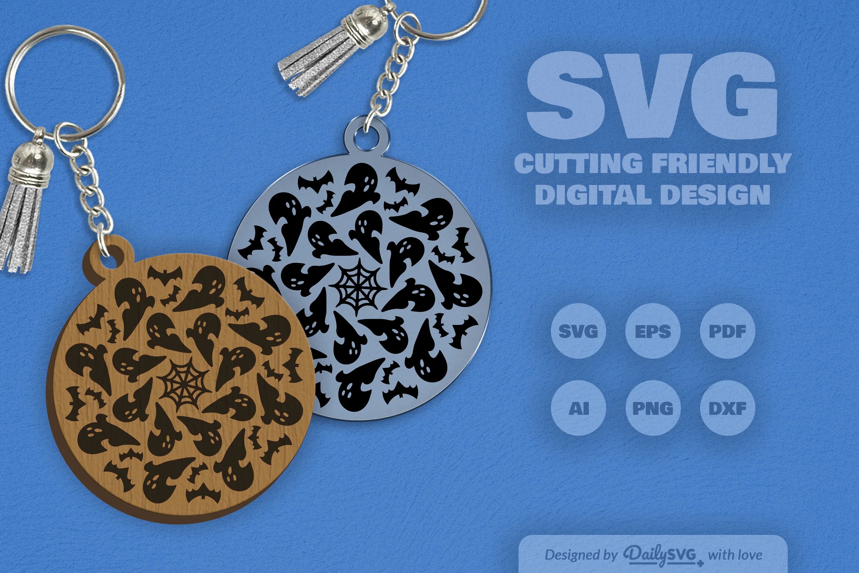 Halloween Mandala Keychain Clipart SVG Bundle - CraftNest - Digital Crafting and Art