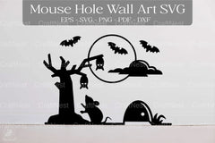 Halloween Mouse Hole Wall Art Sticker Clipart Bundle - CraftNest - Digital Crafting and Art
