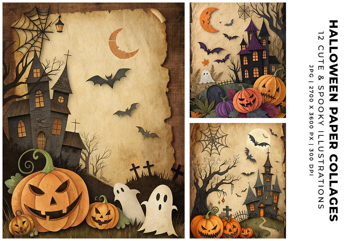 Halloween Paper Collages