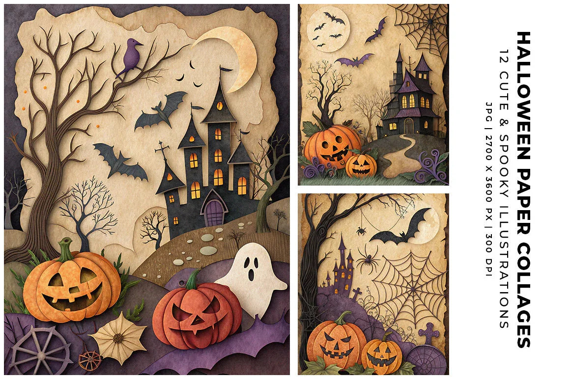 Halloween Paper Collages