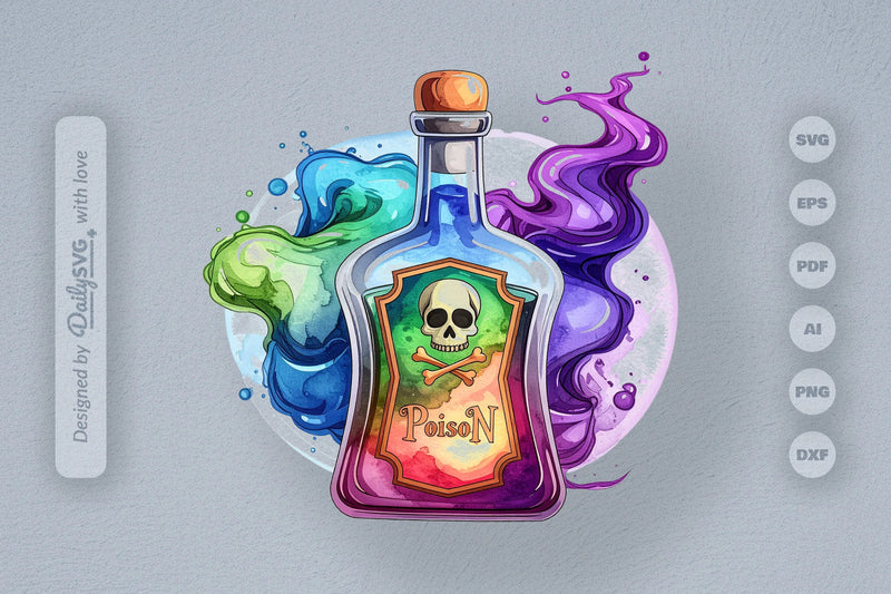 Halloween Poison Bottle Clipart SVG Bundle 9 - CraftNest - Digital Crafting and Art