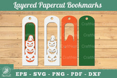 Halloween Pumpkin 3D Papercut Bookmarks Bundle - CraftNest - Digital Crafting and Art