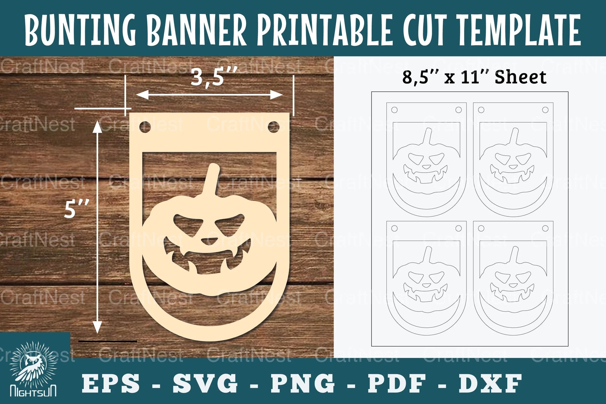 Halloween Pumpkin Bunting Banner Printable - Clipart Bundle - CraftNest - Digital Crafting and Art