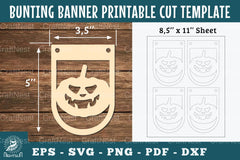 Halloween Pumpkin Bunting Banner Printable - Clipart Bundle - CraftNest - Digital Crafting and Art