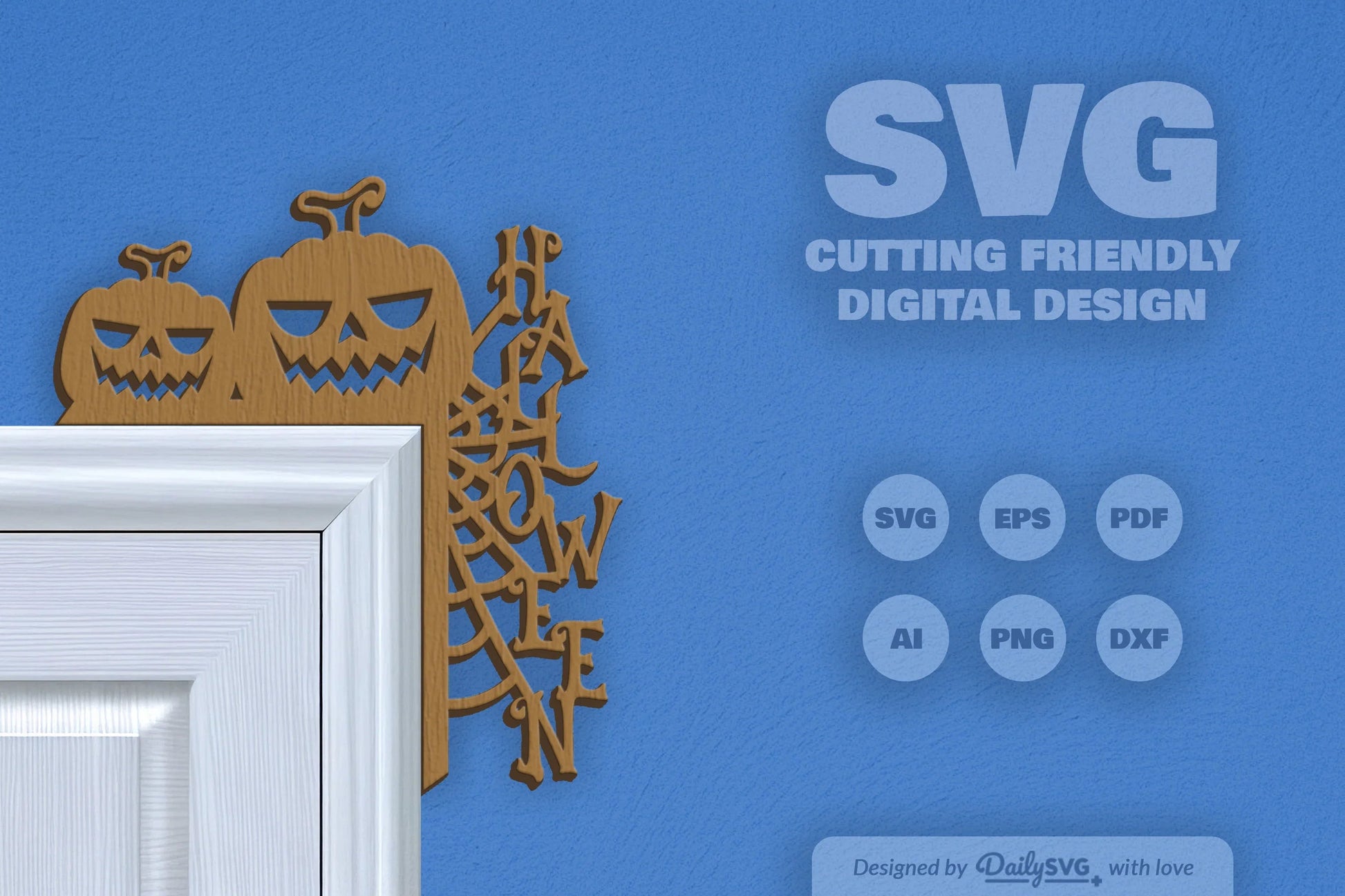 Halloween Pumpkin Door Corner Laser Cut Clipart SVG Bundle - CraftNest - Digital Crafting and Art