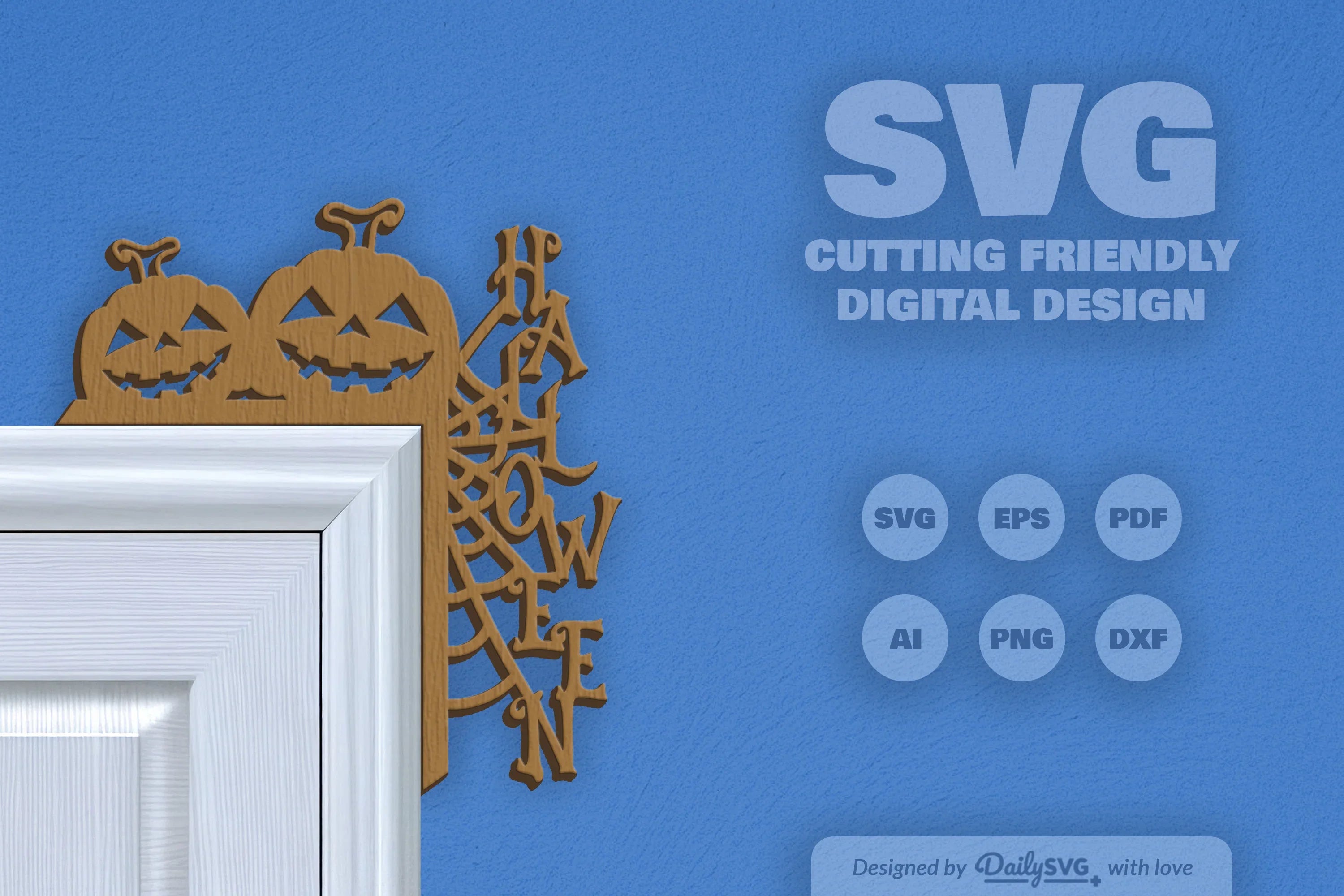 Halloween Pumpkin Door Corner Laser Cut Clipart SVG Bundle - CraftNest - Digital Crafting and Art