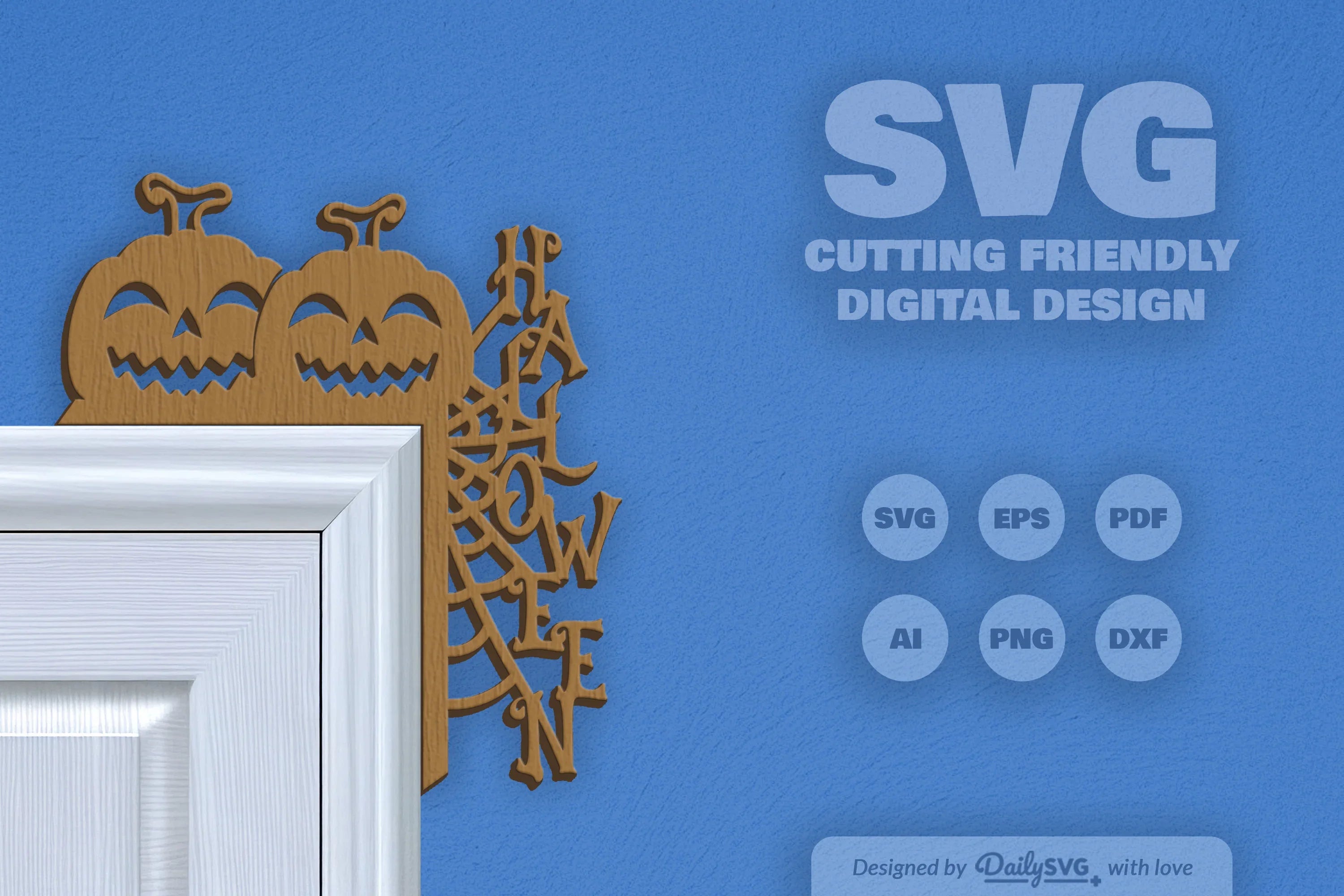 Halloween Pumpkin Door Corner Laser Cut Clipart SVG Bundle - CraftNest - Digital Crafting and Art